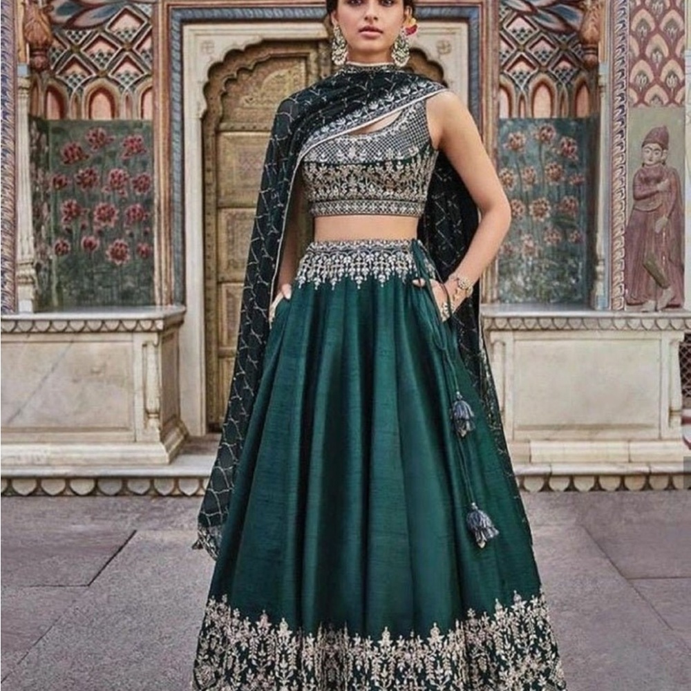 Exquisite Teal Embroidered Women's Dress